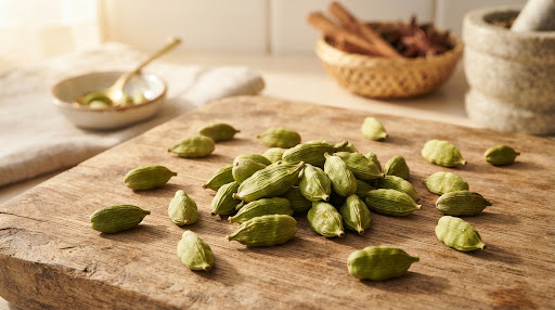 Green cardamom pods